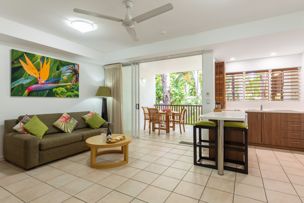 Reef Retreat One Bedroom Apartment Living Area